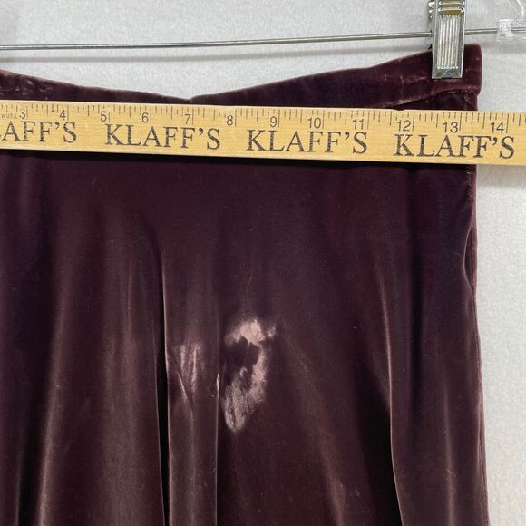 ALBERT CAPRARO Skirt 10 Velvet A-Line Flare Midi Side Zip Boho Purple Vtg - Picture 11 of 13